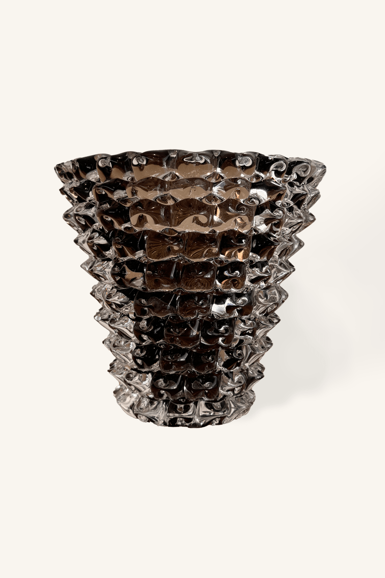 GLASS VASE MURANO STYLE | BROWN TRUFFLE NODE - La Fae