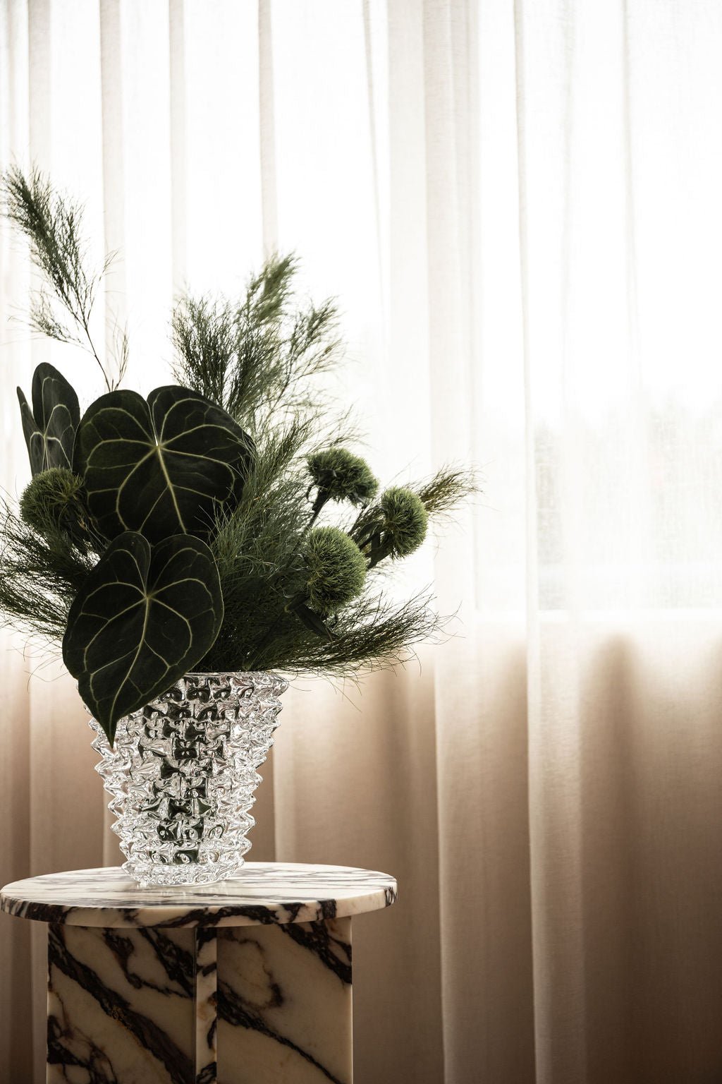 Glass Vase Murano Style | Clear Node by La Fae - La Fae